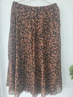 Leopard Print Brown and Black Women's Skirt
